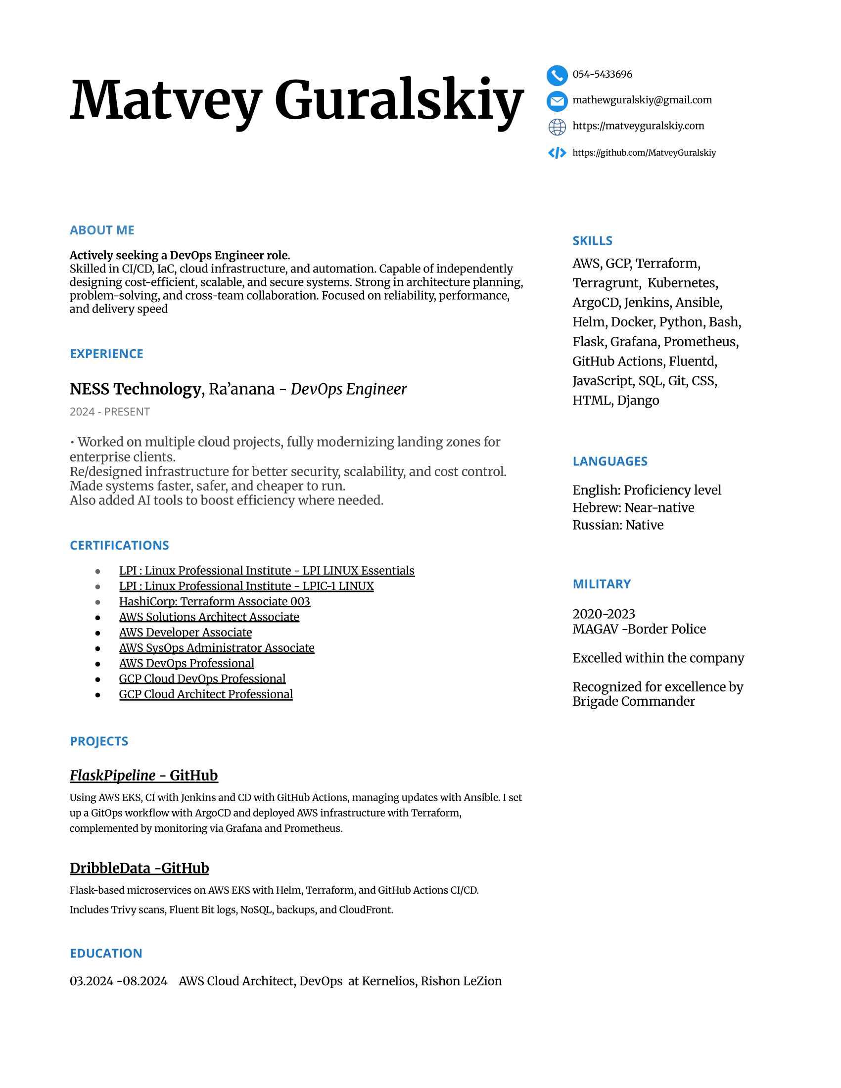 English Resume Preview